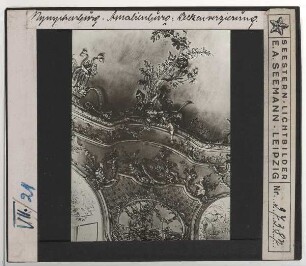 München, Schlossanlage Nymphenburg, Amalienburg : Innenansicht, Silbersaal, Detail Stuckdekoration