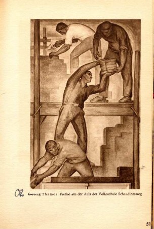 Otto Thämer. Fresko aus der Aula der Volksschule Schaudinnsweg