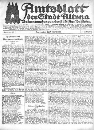 Nummer 15 : Donnerstag, den 9. April 1925