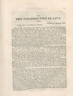The insurrection in Java