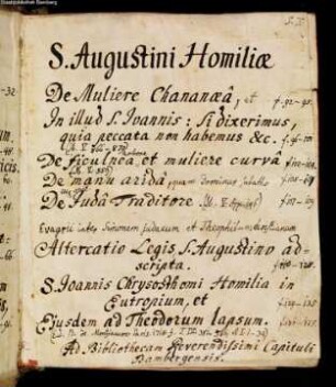 Augustinus, De haeresibus [u.a.] - Staatsbibliothek Bamberg Msc.Patr.22