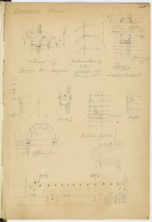 Dom Santa Maria Assunta, Cremona: Details (aus: Skizzen- und Fotoalbum 4)