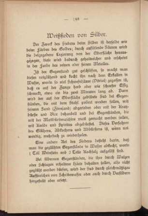 Weißsieden von Silber.