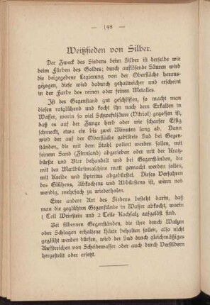 Weißsieden von Silber.