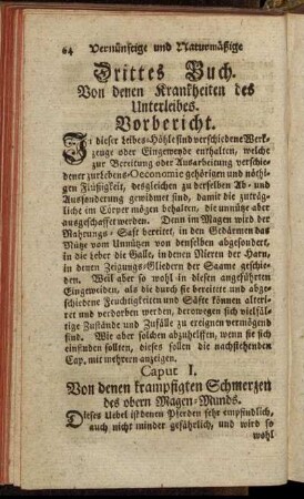 Drittes Buch. Von denen Krankheiten des Unterleibes.