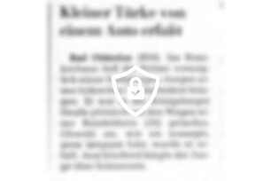 Kleiner Türke von einem Auto erfaßt