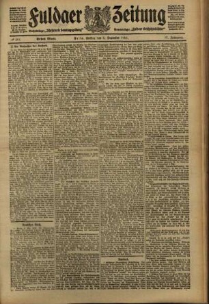 Erste Ausgabe vom Freitag, den 09. Dezember 1910.