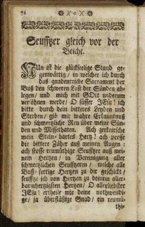 Seuffzer gleich vor der Beicht.