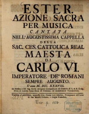 Ester : Azione sacra per musica