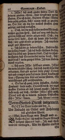 Vorm Gottes-Dienst insgemein.