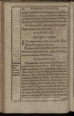 Caput IV. De Prospera Fortuna.