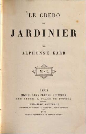 Le Credo du jardinier
