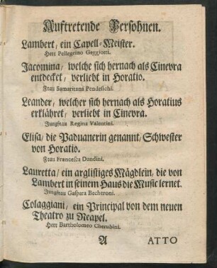 Auftretende Persohnen