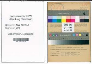 Entnazifizierung Lieselotte Ackermann , geb. 16.03.1917 (Angestellte)