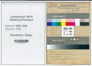 Entnazifizierung Walter Wunderlich , geb. 29.07.1908 (Angestellter)