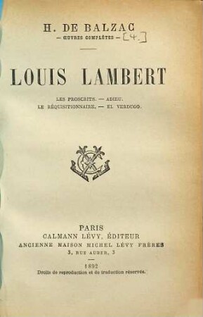 Oeuvres complètes, 4
