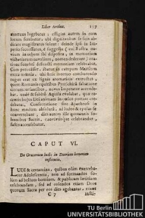Caput VI. De Graecorum ludis in Deorism honorem institutis.