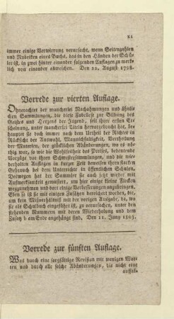 Vorrede zur fünften Auflage