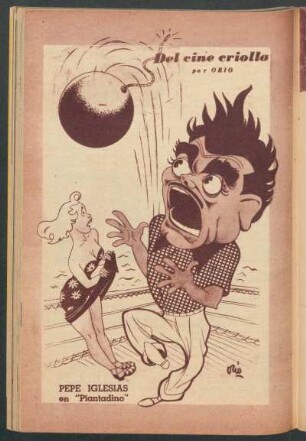 Pepe Iglesias en "Piantadino" - [Caricatura] : Del cine criollo