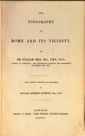 The topography of Rome and its vicinity : (with a Map), 1