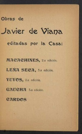 Obras de Javier de Viana
