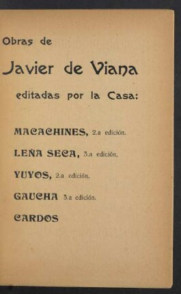 Obras de Javier de Viana