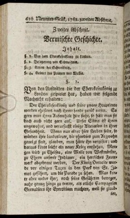 Zweiter Abschnit. Vermischte Geschichte.