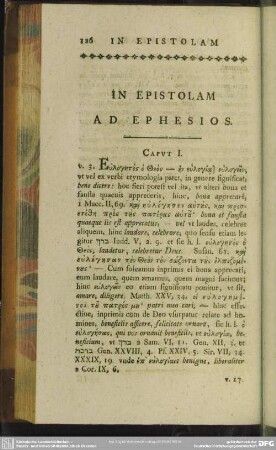 In Epistolam Ad Ephesios