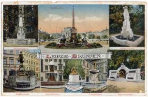 Leipzig-Brunnen : Rathausbrunnen ; Mendebrunnen ; Schäferbrunnen ; Mägdebrunnen ; Puttenbrunnen ; Froschbrunnen ; Villersbrunnen ; Märchenbrunnen