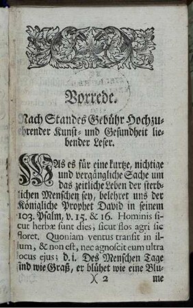 Vorrede. Nach Standes Gebühr Hochzuehrender Kunst- und Gesundheit liebender Leser.