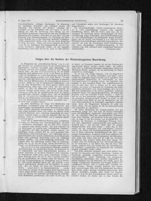 Einiges über die Baulinie der Württembergischen Bauordnung
