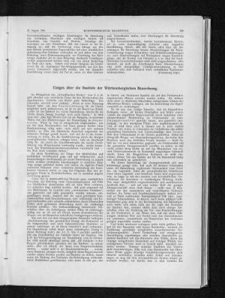 Einiges über die Baulinie der Württembergischen Bauordnung