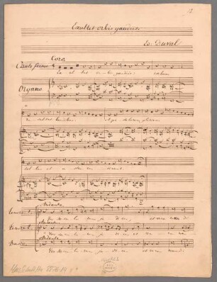 Exultet orbis gaudiis; 1t; Coro maschile, org - BSB Mus.Schott.Ha 8876-14