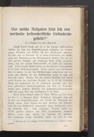Vor welche Aufgaben sieht sich eine werdende heidenchristliche Volkskirche gestellt ?