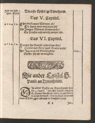 Die ander Epistel S. Pauli an Timotheum.