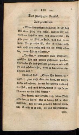 Das zwanzigste Kapitel. Reisegesellschaft.