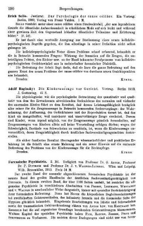 190, Erich Sello. Zur Psychologie der cause célèbre. 1900