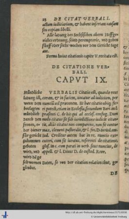 Caput IX. De Citatione Verbali.