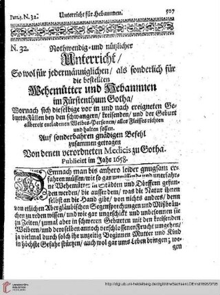 Part3, Lit. D. Num. 32, Hebammen-Ordnung