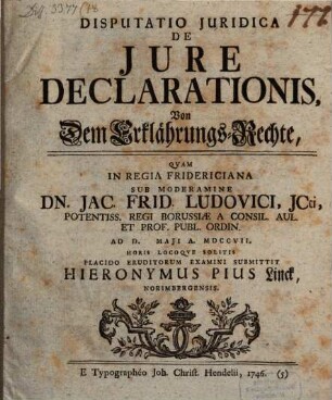 Disp. iur. De iure declarationis