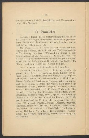 D. Raumlehre