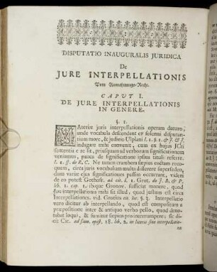 Caput I. De Jure Interpellationis In Genere.