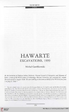 11: Hawarte : excavations, 1999