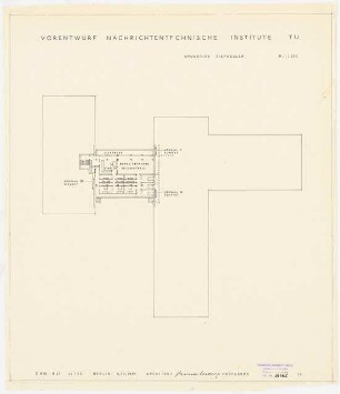 Nachrichtentechnische Institute der Technischen Universität Berlin Vorentwurf E: Grundriss Tiefkeller 1.200