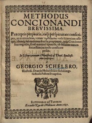 Methodus concionandi brevissima ...