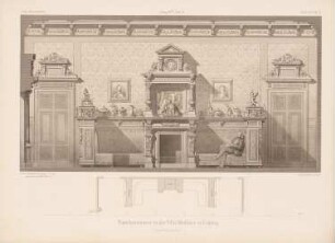 Villa Meißner, Leipzig: Innenansicht Wand im Familienzimmer (aus: Architektonisches Skizzenbuch, H. 156/3, 1879)