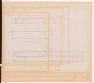 Reichsluftfahrtministerium, Berlin: Saalbau, Garderobe für den Ehrensaal (Sitzbänke): Ansichten, Grundriss