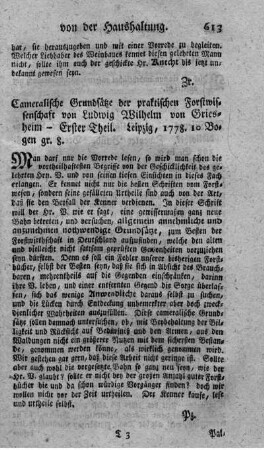 Cameralistische Grundsätze der praktischen Forstwissenschaft. T.1.