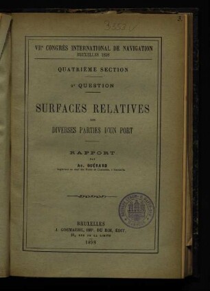 4,2,[3]: Surfaces relatives des diverses parties d'un port : rapport