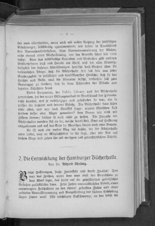 2. Die Entwicklung der Hamburger Bücherhalle.